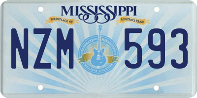 MS license plate NZM593