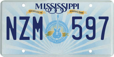 MS license plate NZM597