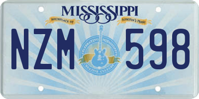 MS license plate NZM598