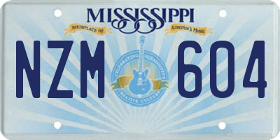 MS license plate NZM604