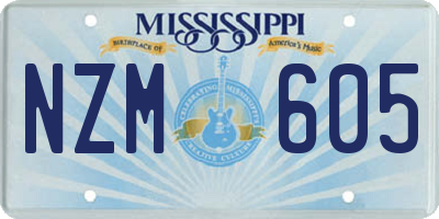 MS license plate NZM605