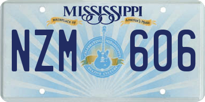 MS license plate NZM606
