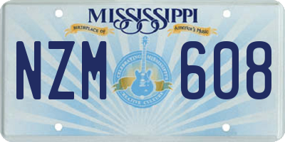 MS license plate NZM608