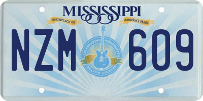 MS license plate NZM609