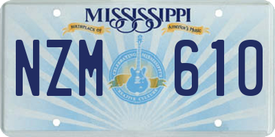 MS license plate NZM610