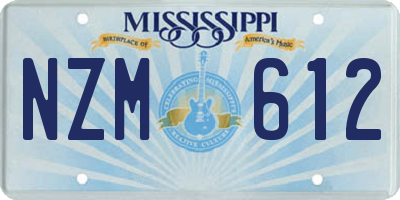 MS license plate NZM612