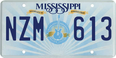 MS license plate NZM613