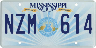 MS license plate NZM614