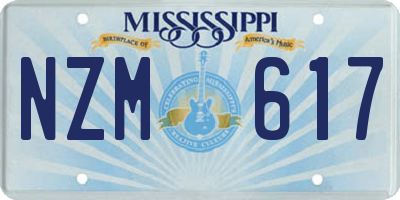 MS license plate NZM617
