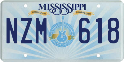 MS license plate NZM618