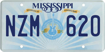 MS license plate NZM620