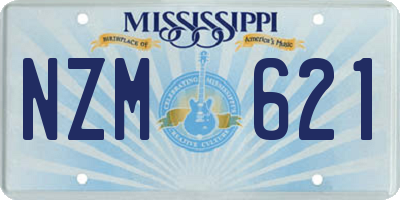 MS license plate NZM621