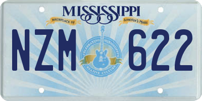 MS license plate NZM622