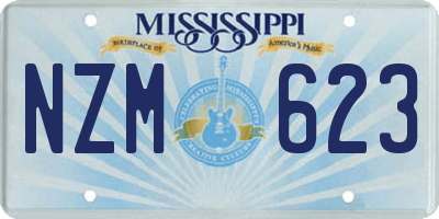 MS license plate NZM623