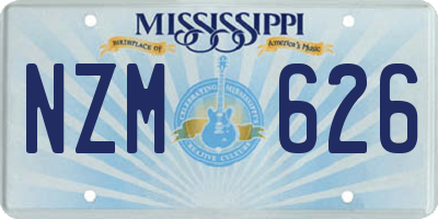 MS license plate NZM626