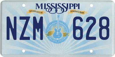 MS license plate NZM628