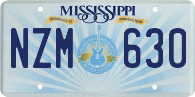 MS license plate NZM630