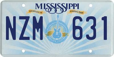 MS license plate NZM631