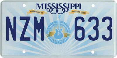 MS license plate NZM633