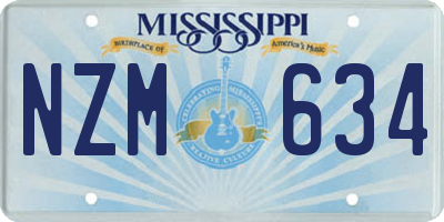 MS license plate NZM634