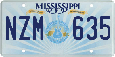 MS license plate NZM635