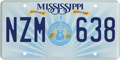 MS license plate NZM638