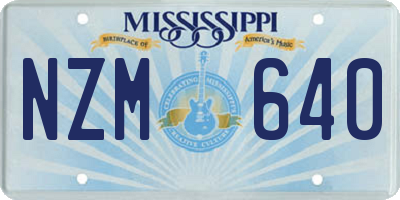 MS license plate NZM640