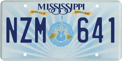 MS license plate NZM641
