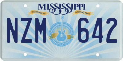 MS license plate NZM642