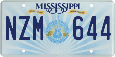 MS license plate NZM644