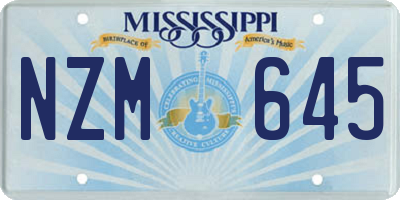 MS license plate NZM645