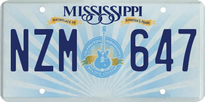MS license plate NZM647