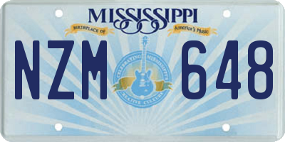 MS license plate NZM648