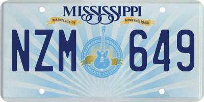 MS license plate NZM649