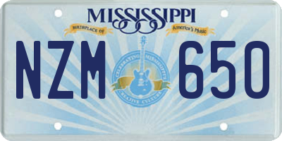 MS license plate NZM650