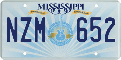 MS license plate NZM652