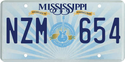 MS license plate NZM654