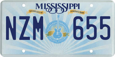MS license plate NZM655