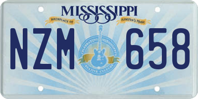 MS license plate NZM658