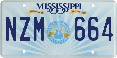 MS license plate NZM664