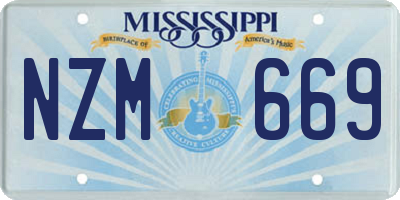 MS license plate NZM669