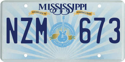 MS license plate NZM673