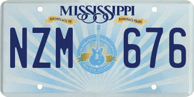 MS license plate NZM676