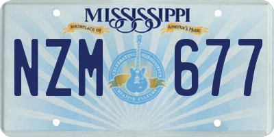 MS license plate NZM677