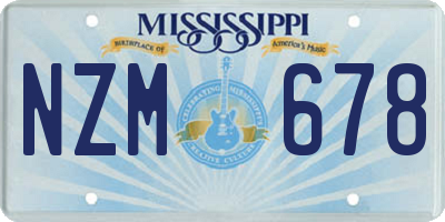 MS license plate NZM678