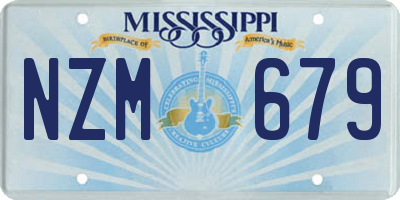 MS license plate NZM679