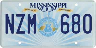 MS license plate NZM680