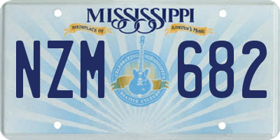 MS license plate NZM682