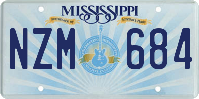 MS license plate NZM684