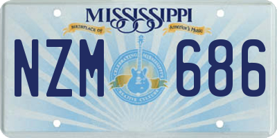 MS license plate NZM686